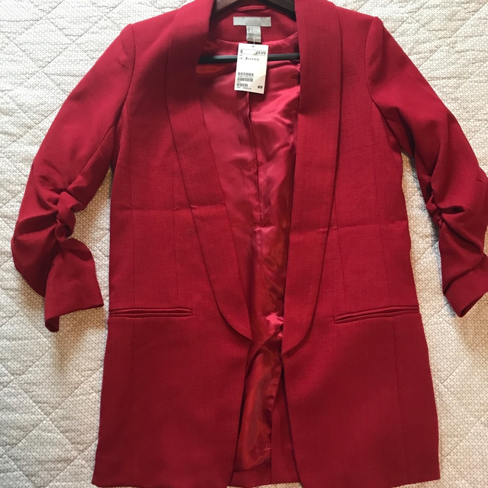 Red oversized blazer
